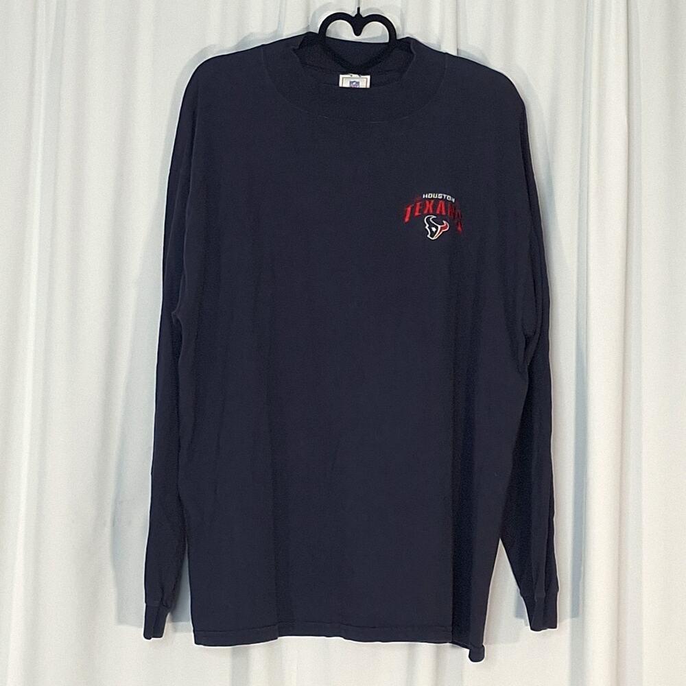NFL Houston Texans Men’s XL-XXL Long Sleeve Dark Blue T-Shirt Logo Football Fan